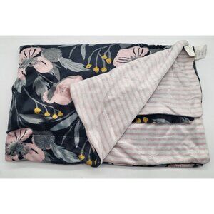 Lila & Jack Baby Blanket Floral Reversible Striped Minky Lovey Security Nursery